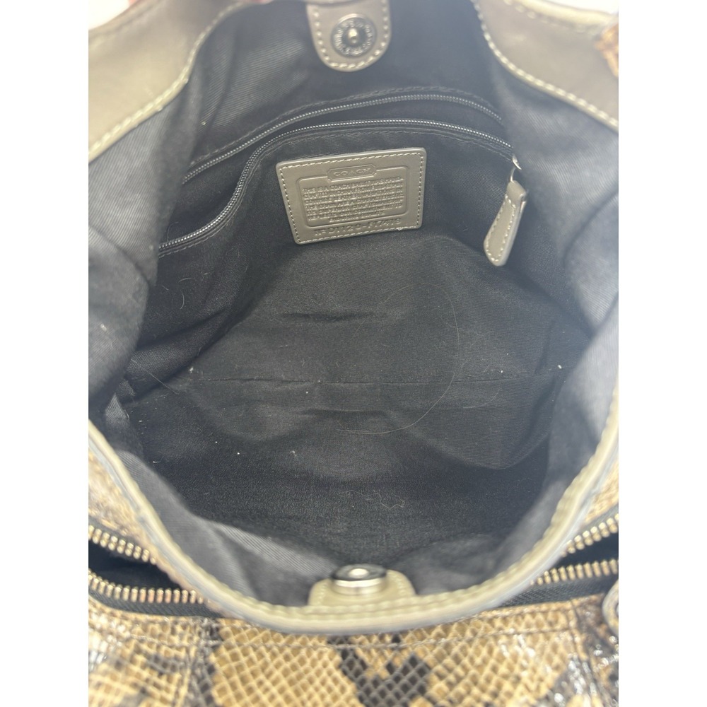 Coach Soho Lynn Faux Python Embossed 3 Compartment Snakeskin Hobo Purse Handbag - Picture 16 of 16